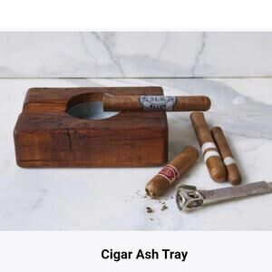 etu Home Reclaimed Wood Cigar Ash Tray